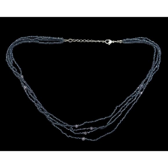 Simple Gothic Glass Beaded Multilayer Necklace With Subtle Metallic Finish - Picture 1 of 5